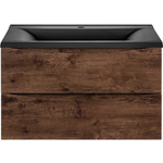 Тумба с раковиной Vincea Mia 75х45 R.Wood, черная раковина (VMC-2MA750RW, VCB-3M750B)