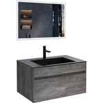 Мебель для ванной Vincea Chiara 80х48 G.Stone, черная раковина