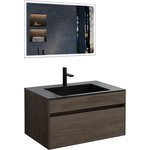 Мебель для ванной Vincea Chiara 80х48 R.Oak, черная раковина