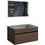 Мебель для ванной Vincea Chiara 80х48 R.Oak, серая раковина