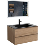 Мебель для ванной Vincea Luka 80х48 N.Oak, черная раковина