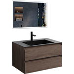 Мебель для ванной Vincea Luka 80х48 R.Oak, черная раковина