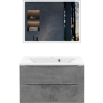 Мебель для ванной Vincea Mia 80х45 Beton, белая раковина
