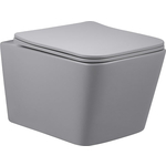 Унитаз подвесной безободковый Vincea Q-Line с сиденьем микролифт, матовый серый (VT1-12MG)