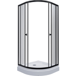 Душевой уголок Triton Альфа-Блэк 100х100 с поддоном и сифоном, прозрачный, черный (Щ0000054222)