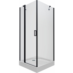 Душевой уголок Triton Йота-Блэк 90х90 с поддоном и сифоном, прозрачный, черный (Щ0000054037)