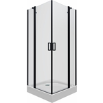 Душевой уголок Triton Тау-Блэк 90х90 с поддоном и сифоном, прозрачный, черный (Щ0000054038)
