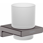 Стакан для ванной Hansgrohe AddStoris шлифованный черный хром/матовое стекло (41749340)