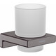 Стакан для ванной Hansgrohe AddStoris шлифованный черный хром/матовое стекло (41749340)