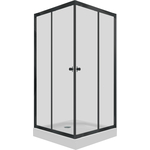 Душевой уголок Triton Вента-Блэк 100х100 с поддоном и сифоном, прозрачный, черный (Щ0000054463)