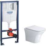 Комплект унитаза Grossman Galaxy с инсталляцией Grohe, сиденье микролифт (GR-4476S, 38772001)