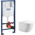 Комплект унитаза Aquanet Zvezda-2 с инсталляцией Grohe, сиденье микролифт (303978, 38772001)