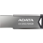 Флеш Диск A-DATA 64Gb UV250 AUV250-64G-RBK USB2.0 серебристый