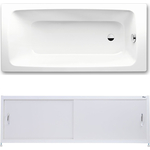 Ванна стальная Kaldewei Cayono 748 160x70 с экраном Emmy Бланка и ножками