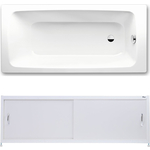 Ванна стальная Kaldewei Cayono 750 Easy-Clean 170x75 с экраном Emmy Бланка и ножками