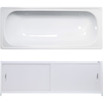 Ванна стальная ВИЗ Antika 150x70 с экраном Emmy Бланка и ножками, белая орхидея