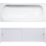 Ванна стальная ВИЗ Antika 160x70 с экраном Emmy Бланка и ножками, белая орхидея