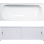 Ванна стальная ВИЗ Antika 170x70 с экраном Emmy Бланка и ножками, белая орхидея