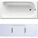 Ванна стальная Kaldewei Saniform Plus 375-1 180x80 с экраном Emmy Валенсия и ножками