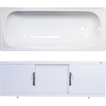 Ванна стальная ВИЗ Antika 120x70 с экраном Emmy Валенсия и ножками, белая орхидея