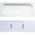 Ванна стальная ВИЗ Antika 160x70 с экраном Emmy Валенсия и ножками, белая орхидея