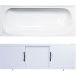 Ванна стальная ВИЗ Antika 170x70 с экраном Emmy Валенсия и ножками, белая орхидея