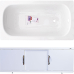 Ванна стальная ВИЗ Donna Vanna 120x70 с экраном Emmy Валенсия и ножками, белая орхидея