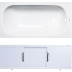 Ванна стальная ВИЗ Donna Vanna 160x70 с экраном Emmy Валенсия и ножками, белая орхидея