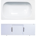 Ванна стальная ВИЗ Reimar 120х70 с экраном Emmy Валенсия и ножками, белая орхидея