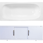 Ванна стальная ВИЗ Reimar 160x70 с экраном Emmy Валенсия и ножками, белая орхидея