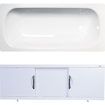 Ванна стальная ВИЗ Tevro 150х70 с экраном Emmy Валенсия и ножками, белый лотос