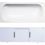 Ванна стальная ВИЗ Tevro 170х70 с экраном Emmy Валенсия и ножками, белый лотос