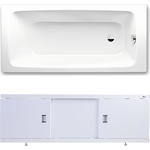 Ванна стальная Kaldewei Cayono 750 Easy-Clean 170x75 с экраном Emmy Виктория и ножками
