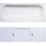 Ванна стальная ВИЗ Antika 150x70 с экраном Emmy Виктория и ножками, белая орхидея