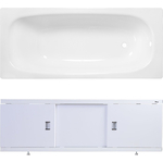 Ванна стальная ВИЗ Reimar 150x70 с экраном Emmy Виктория и ножками, белая орхидея