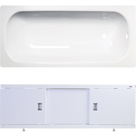 Ванна стальная ВИЗ Tevro 160х70 с экраном Emmy Виктория и ножками, белый лотос