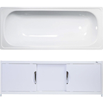 Ванна стальная ВИЗ Antika 120x70 с экраном Emmy Малибу и ножками, белая орхидея