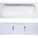 Ванна стальная ВИЗ Antika 150x70 с экраном Emmy Малибу и ножками, белая орхидея