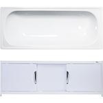 Ванна стальная ВИЗ Antika 170x70 с экраном Emmy Малибу и ножками, белая орхидея