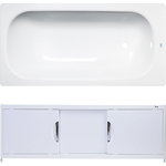 Ванна стальная ВИЗ Donna Vanna 150x70 с экраном Emmy Малибу и ножками, белая орхидея