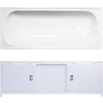 Ванна стальная ВИЗ Antika 160x70 с экраном Emmy Монро и ножками, белая орхидея