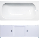 Ванна стальная ВИЗ Donna Vanna 160x70 с экраном Emmy Монро и ножками, белая орхидея