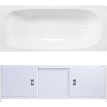 Ванна стальная ВИЗ Reimar 160x70 с экраном Emmy Монро и ножками, белая орхидея