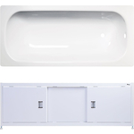 Ванна стальная ВИЗ Tevro 160х70 с экраном Emmy Монро и ножками, белый лотос