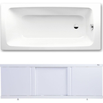 Ванна стальная Kaldewei Cayono 748 Easy-Clean 160x70 с экраном Emmy Элис и ножками