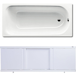 Ванна стальная Kaldewei Eurowa 312-1 170x70 с экраном Emmy Элис и ножками