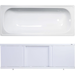 Ванна стальная ВИЗ Antika 150x70 с экраном Emmy Элис и ножками, белая орхидея