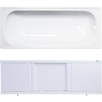 Ванна стальная ВИЗ Antika 160x70 с экраном Emmy Элис и ножками, белая орхидея