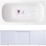 Ванна стальная ВИЗ Donna Vanna 120x70 с экраном Emmy Элис и ножками, белая орхидея