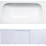 Ванна стальная ВИЗ Donna Vanna 150x70 с экраном Emmy Элис и ножками, белая орхидея